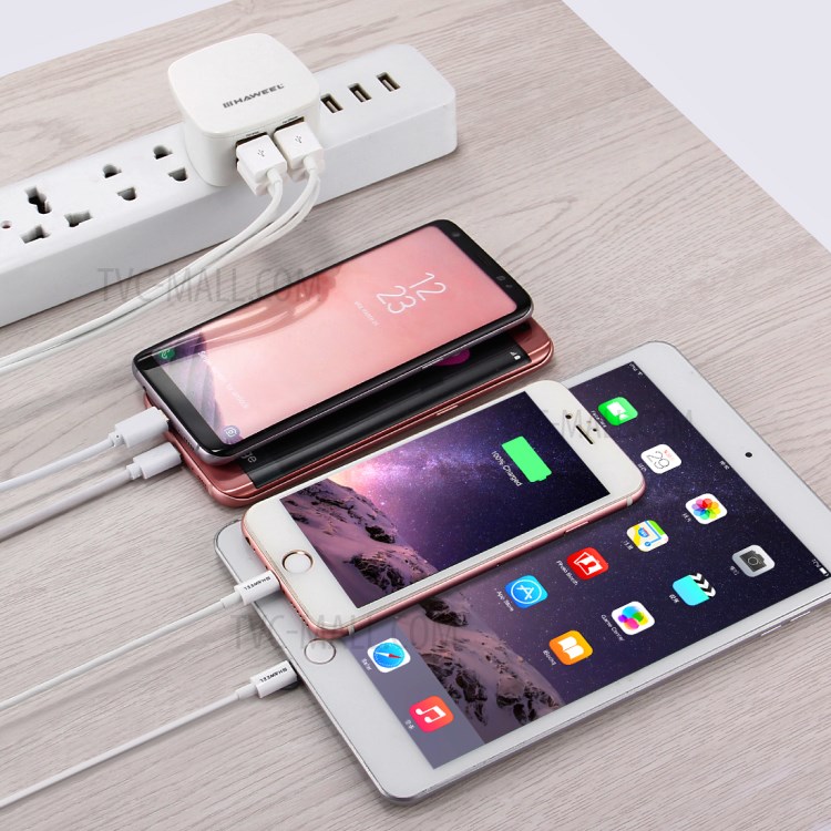 HAWEEL HWL-3091W UK Plug Travel Wall Charger with Four Ports USB Hub - White / UK Plug-9