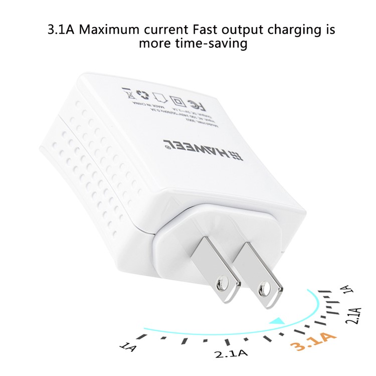 HAWEEL HWL-3002 2.1A+1A Dual USB Travel Wall Charger (CE/RoHS Certificate) - US Plug-2