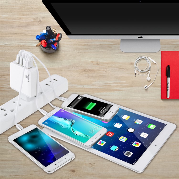 HAWEEL HWL-3301W 4 USB Ports 3.1A Travel Wall Charger Adapter (CE/RoHS Certificate) - EU Plug-8