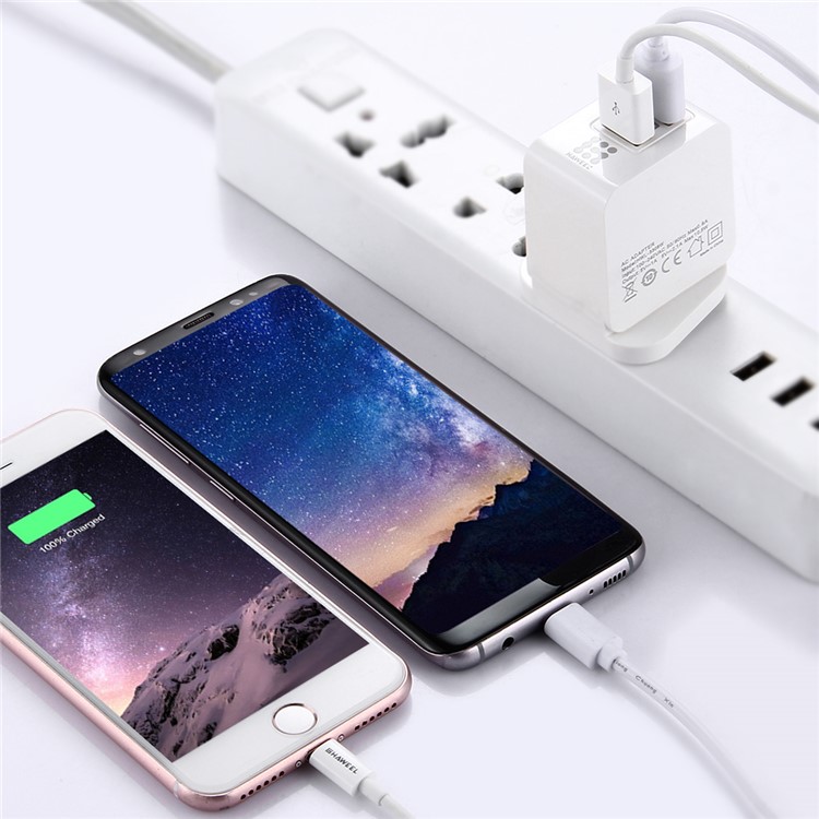 HAWEEL HWL-3308W 2.1A+1A Double USB Travel Wall Charger (CE/RoHS Certificate) - UK Plug-12