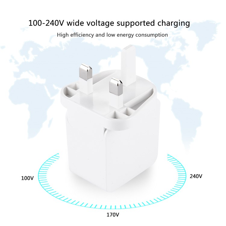 HAWEEL HWL-3308W 2.1A+1A Double USB Travel Wall Charger (CE/RoHS Certificate) - UK Plug-4