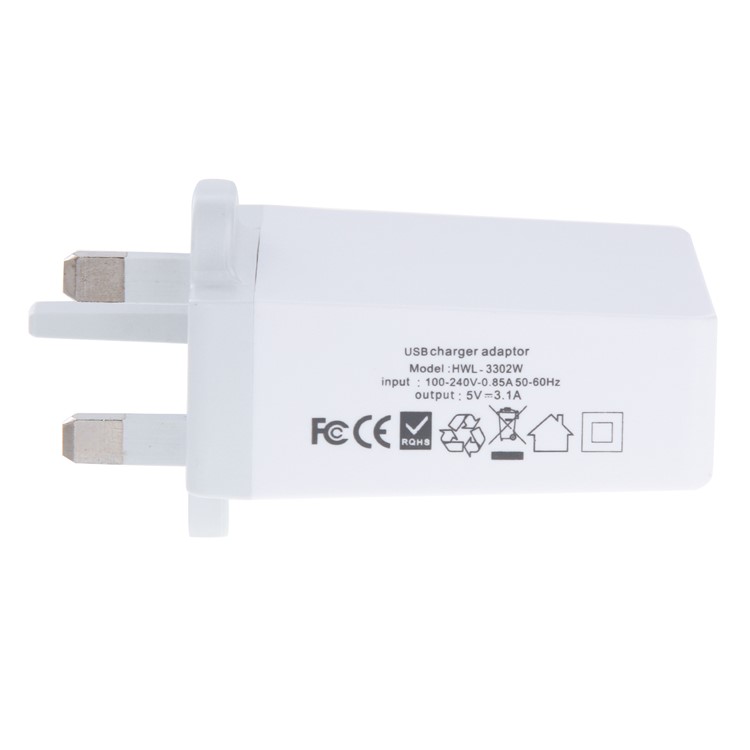 HAWEEL HWL-3302W 3.1A 4 USB Ports Travel Wall Charger (CE/RoHS Certificate) - UK Plug-3