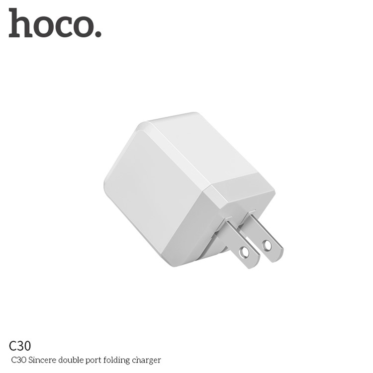 HOCO C30 Foldable 2 USB Ports Wall Travel Charger Adapter - US Plug-5
