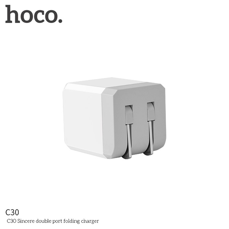 HOCO C30 Foldable 2 USB Ports Wall Travel Charger Adapter - US Plug-6