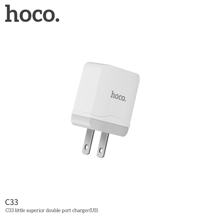 HOCO C33 Little Superior 2.4A Dual-port USB Charger Universal Adapter for iPhone iPad Samsung etc. - US Plug-3