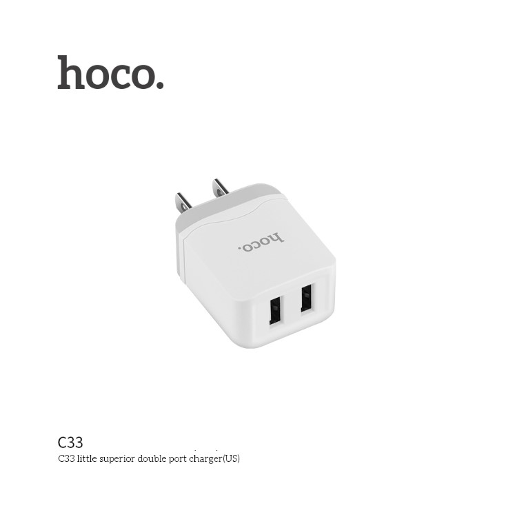 HOCO C33 Little Superior 2.4A Dual-port USB Charger Universal Adapter for iPhone iPad Samsung etc. - US Plug-4