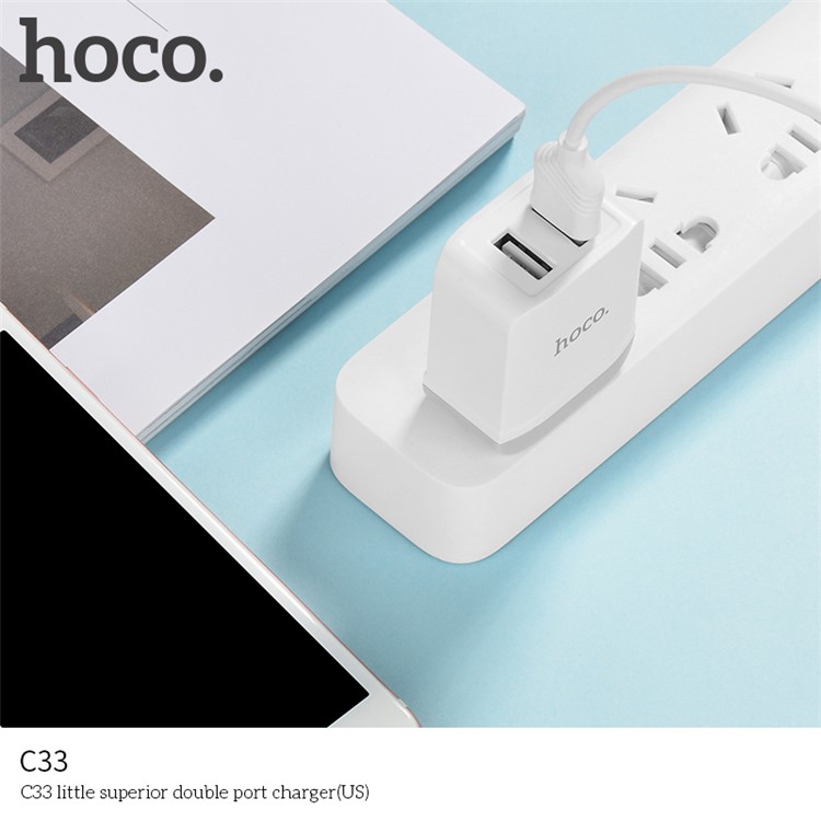 HOCO C33 Little Superior 2.4A Dual-port USB Charger Universal Adapter for iPhone iPad Samsung etc. - US Plug-5