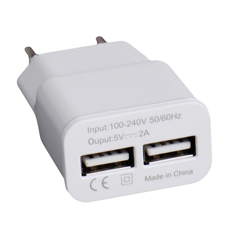 

2A Dual-port USB Charger Universal Adapter for iPhone iPad Samsung etc. - EU Plug