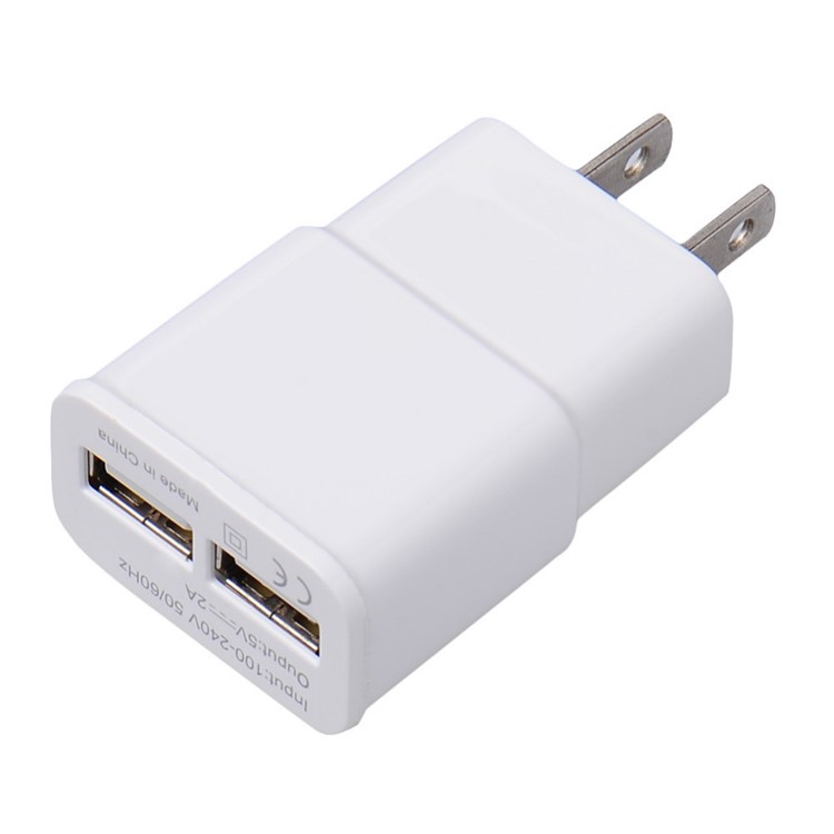 

Portable 2A Dual-port USB Charger Universal Adapter for iPhone iPad Samsung etc. - US Plug