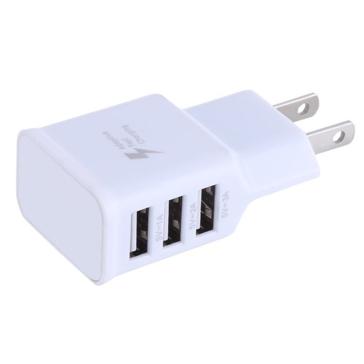 Portable 2A 3 USB Ports Travel Adapter Wall Charger - US Plug-2