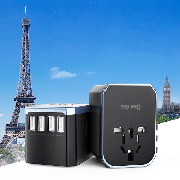 BENKS A29 Universal USB Type C Output Wall Charger with LED Indicator Light and 4 Plugs-1