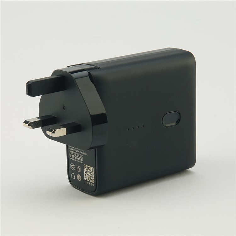 PISEN PowerCombo 2-in-1 Wall Charger + 5000mAh Power Bank with Dual USB and Type C Port - Black-9