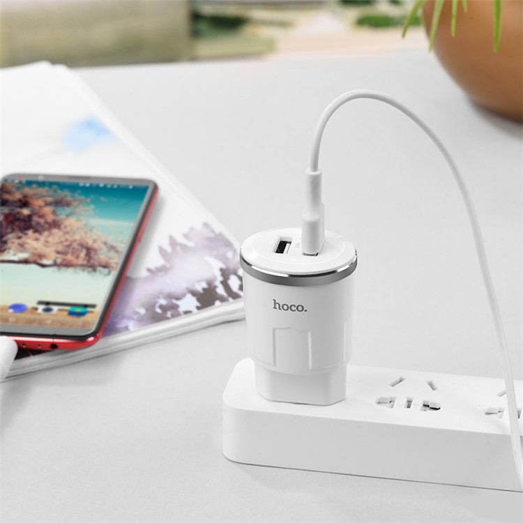 HOCO C38A Thunder Power Dual Ports USB Wall Charger Adapter - EU Plug-10