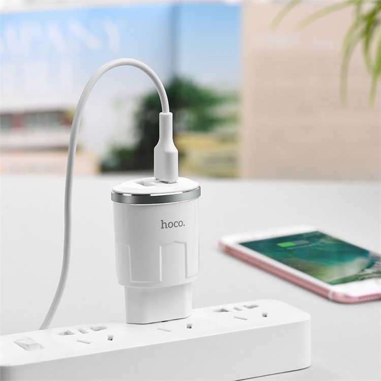 HOCO C38A Thunder Power Dual Ports USB Wall Charger Adapter - EU Plug-11