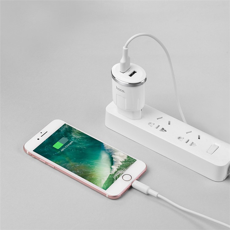 HOCO C38A Thunder Power Dual Ports USB Wall Charger Adapter - EU Plug-8