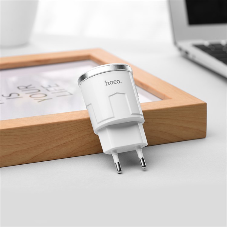 HOCO C38A Thunder Power Dual Ports USB Wall Charger Adapter - EU Plug-9
