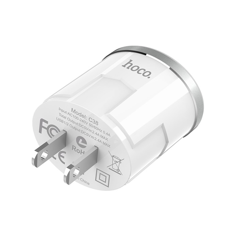 HOCO C38 Thunder Power Dual Port USB Wall Charger Adapter - US Plug-6