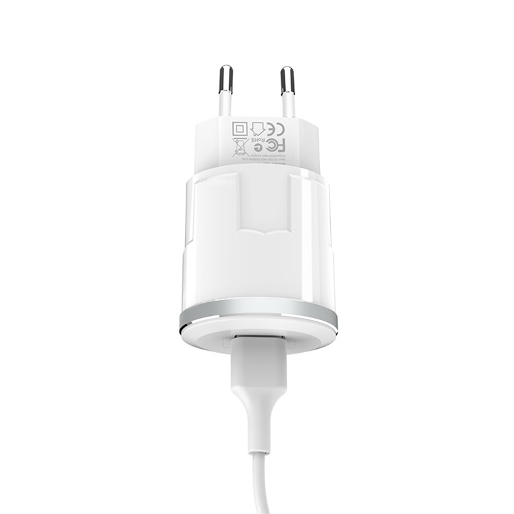 HOCO C37A Thunder Power Single Port USB Wall Charger + Type C Data Sync Charge Cable - EU Plug-4