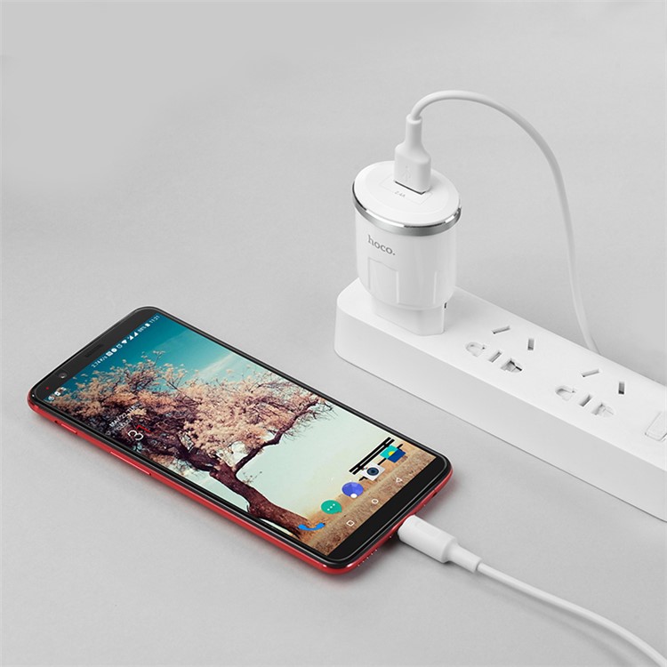 HOCO C37A Thunder Power Single Port USB Wall Charger + Type C Data Sync Charge Cable - EU Plug-8