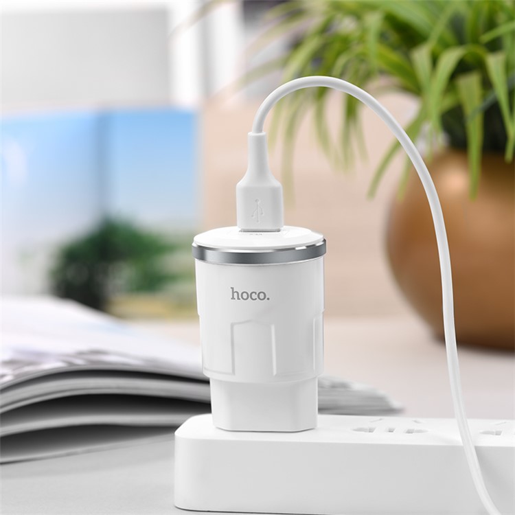 HOCO C37A Thunder Power Charger Set Micro USB Cable + Single USB Wall Charger - EU Plug-11