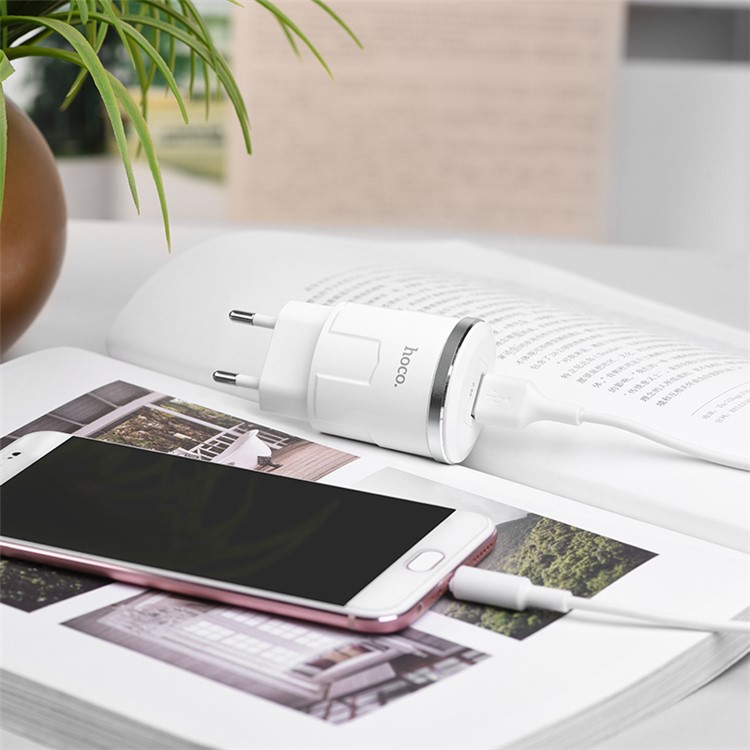 HOCO C37A Thunder Power Charger Set Micro USB Cable + Single USB Wall Charger - EU Plug-12