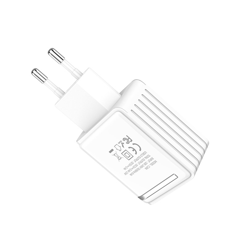 HOCO Enchanting C39A Dual USB Wall Travel Charger Adapter with Digital Display for iPhone iPad Samsung Sony - EU Plug / White-3