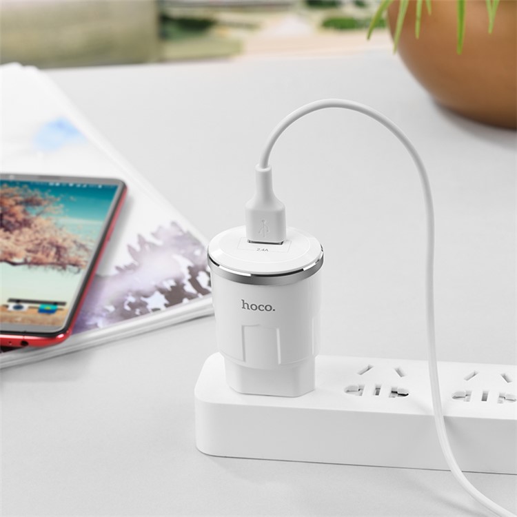 HOCO C37A Thunder Power Single Port USB Wall Charger Adapter - EU Plug-11
