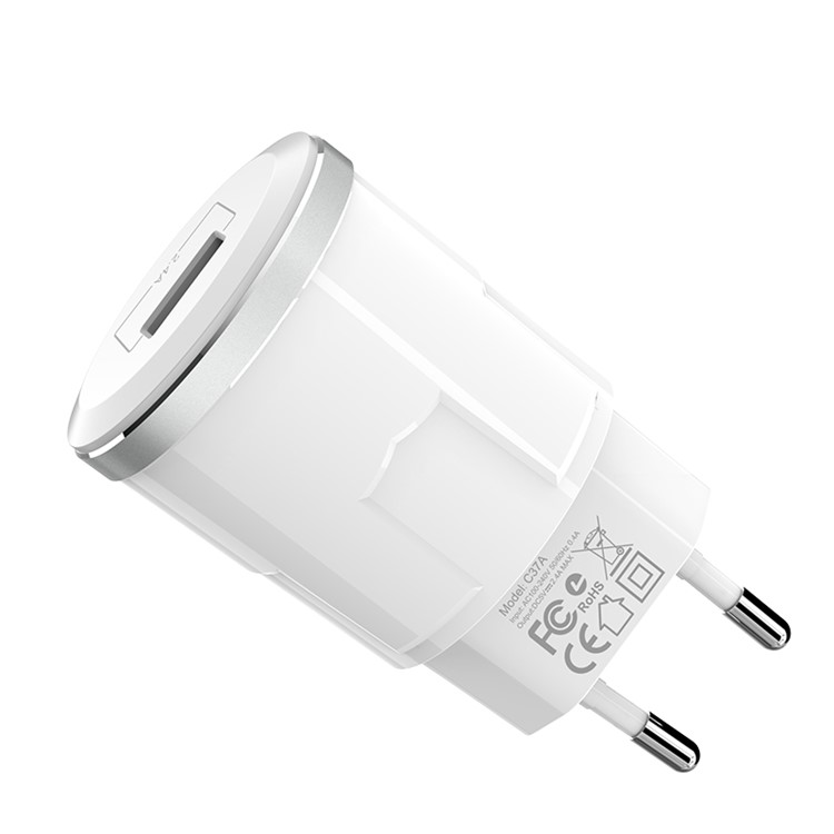 HOCO C37A Thunder Power Single Port USB Wall Charger Adapter - EU Plug-4