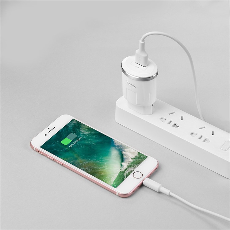 HOCO C37A Thunder Power Single Port USB Wall Charger Adapter - EU Plug-7