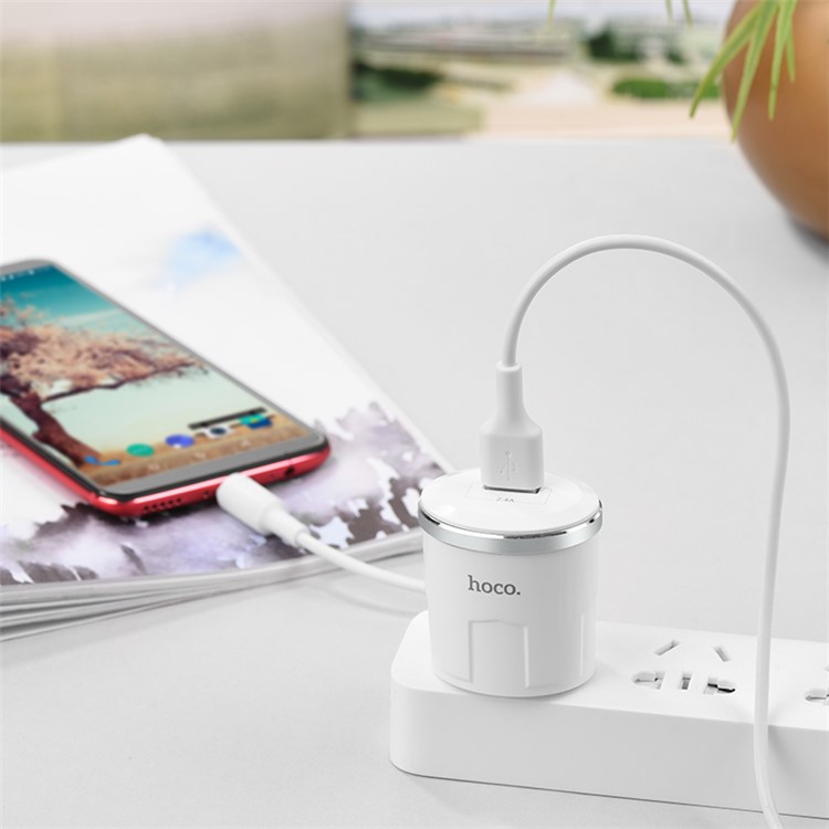 HOCO C37 Thunder Power Single USB Wall Charger + Type C Data Sync Charge Cable - US Plug-11