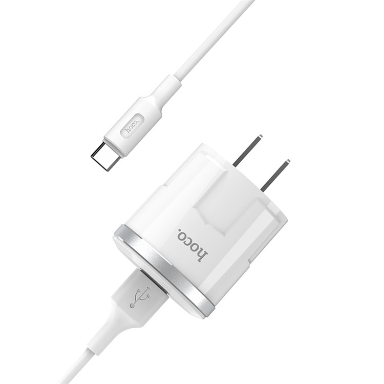 HOCO C37 Thunder Power Single USB Wall Charger + Type C Data Sync Charge Cable - US Plug-5