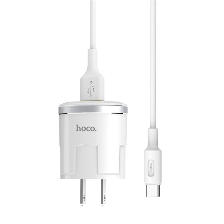 HOCO C37 Thunder Power Single USB Wall Charger + Type C Data Sync Charge Cable - US Plug-6