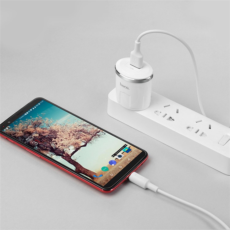 HOCO C37 Thunder Power Single USB Wall Charger + Type C Data Sync Charge Cable - US Plug-9