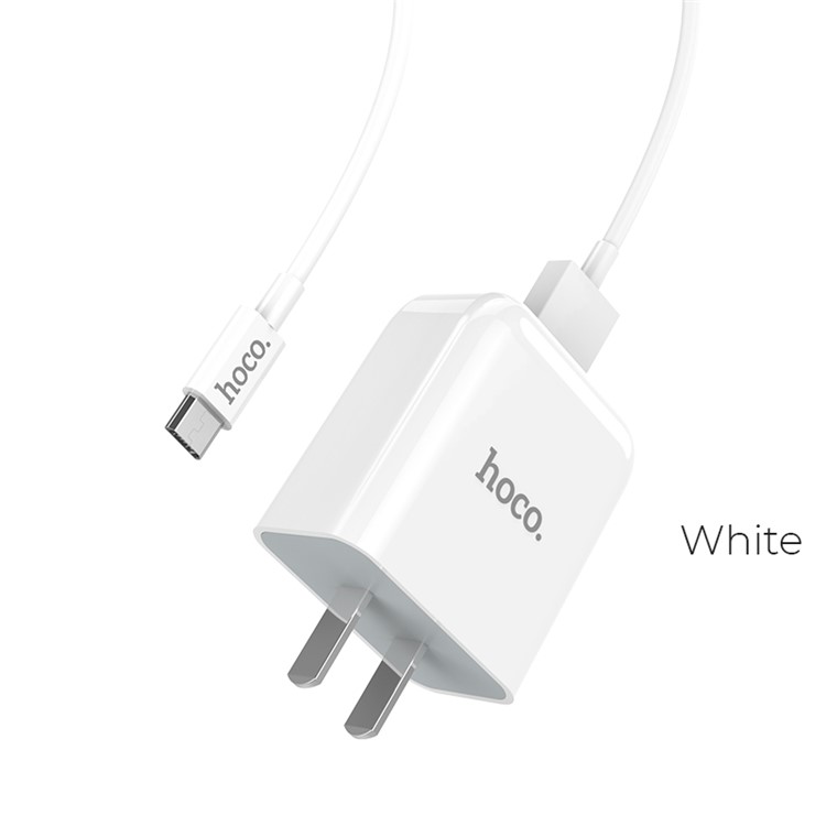HOCO C49 Cool Treasure Single USB Port Wall Charger Adapter with Micro USB Cable Kit for Samsung Huawei Sony (US Plug)-2