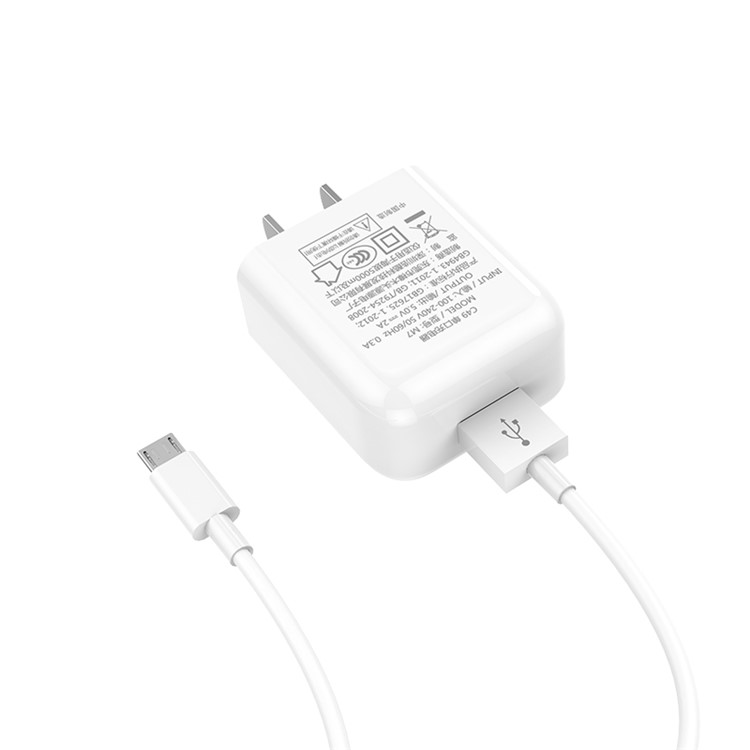 HOCO C49 Cool Treasure Single USB Port Wall Charger Adapter with Micro USB Cable Kit for Samsung Huawei Sony (US Plug)-4