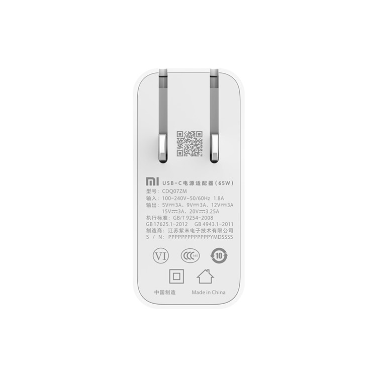 Xiaomi CDQ07ZM USB-C 65W Power Adapter - US Plug-5