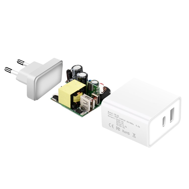30W PD USB Charger Fast Charger Type C Power Adapter Charger for iPhone 8/8 Plus/X etc. - EU Plug-5