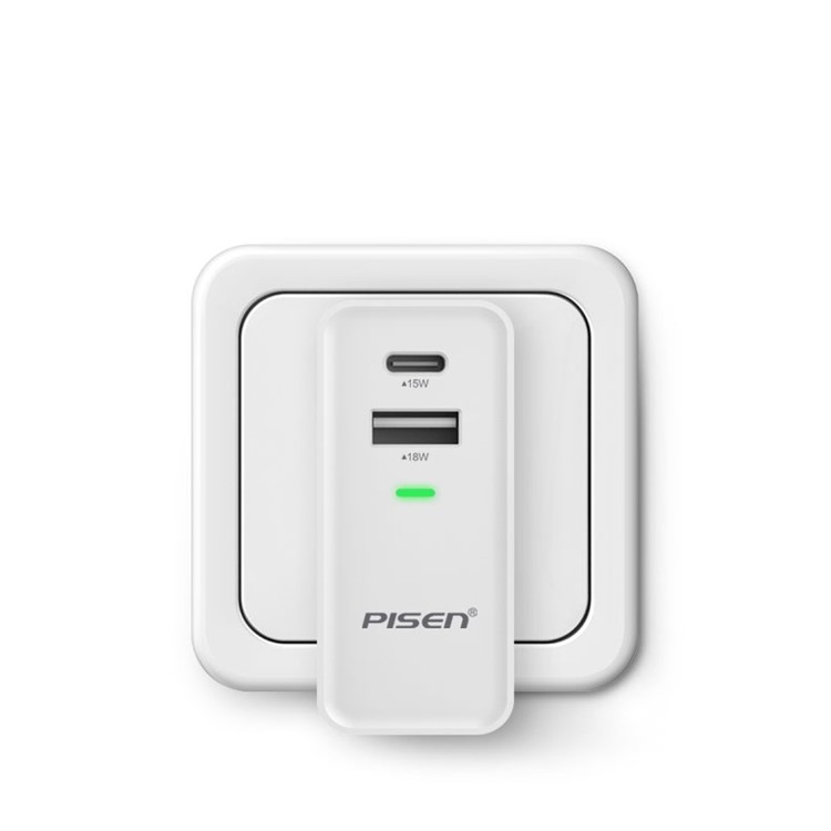 PISEN 34W USB + Type-C Wall Charger with US UK EU Plugs for iPhone iPad Samsung HTC Sony etc.-7