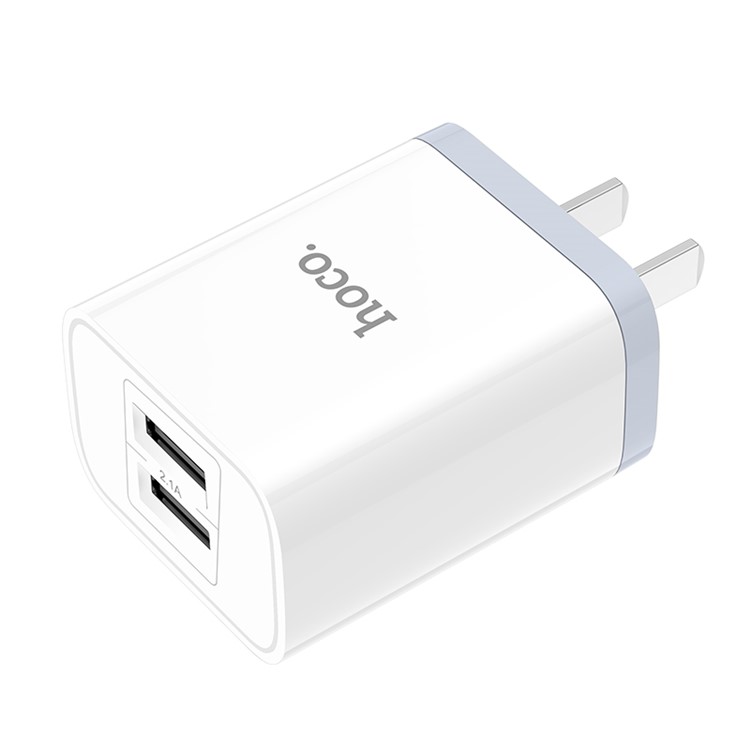 HOCO C50 Luster Sharp Dual USB Wall Charger Adapter for iPhone iPad Samsung Sony - US Plug / White-4