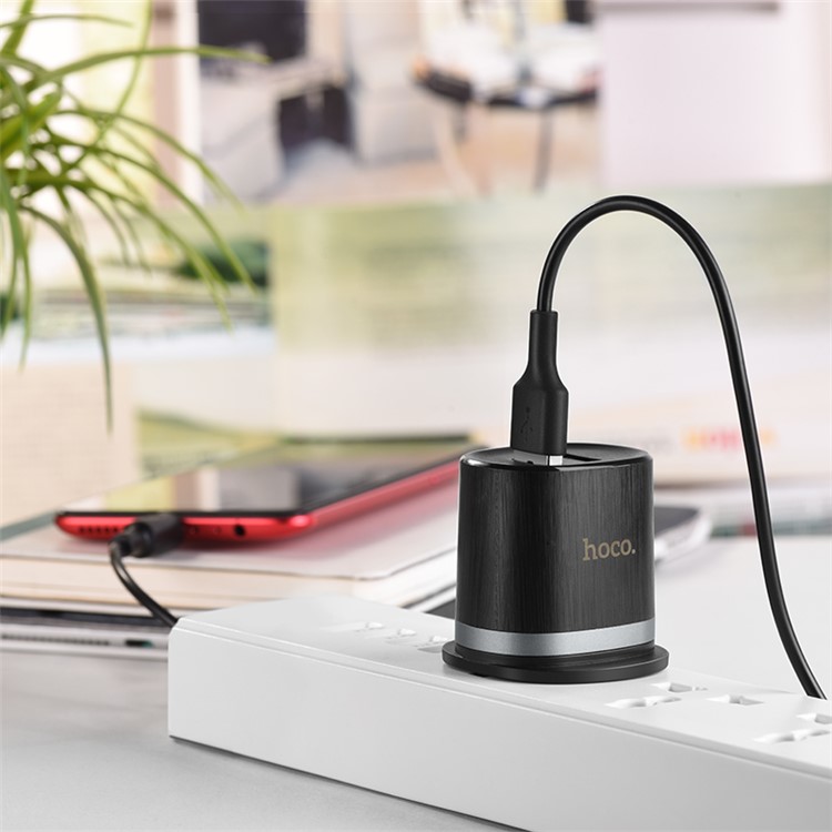 HOCO C46 Luster Power Dual Port USB Wall Charger + Type-C Cable Charging Set - UK Plug-10