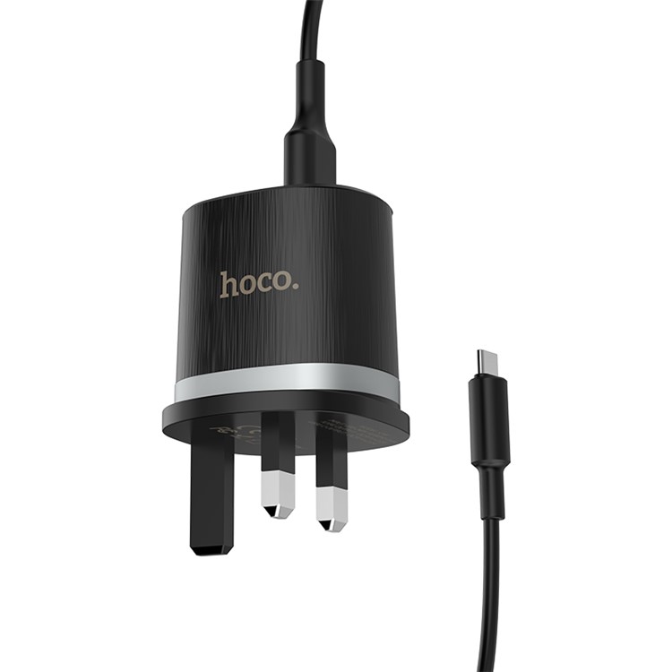 HOCO C46 Luster Power Dual Port USB Wall Charger + Type-C Cable Charging Set - UK Plug-5