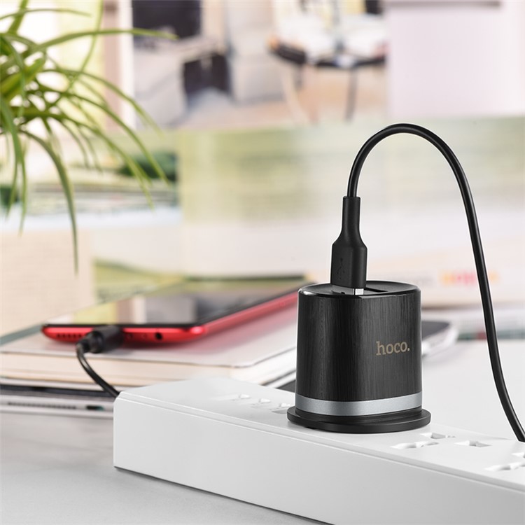 HOCO C46 Luster Power Dual USB Ports Wall Charger - UK Plug-10