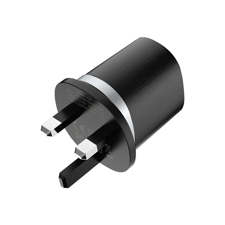 HOCO C46 Luster Power Dual USB Ports Wall Charger - UK Plug-4