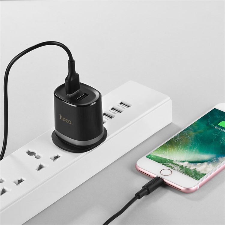 HOCO C46 Luster Power Dual USB Ports Wall Charger - UK Plug-9