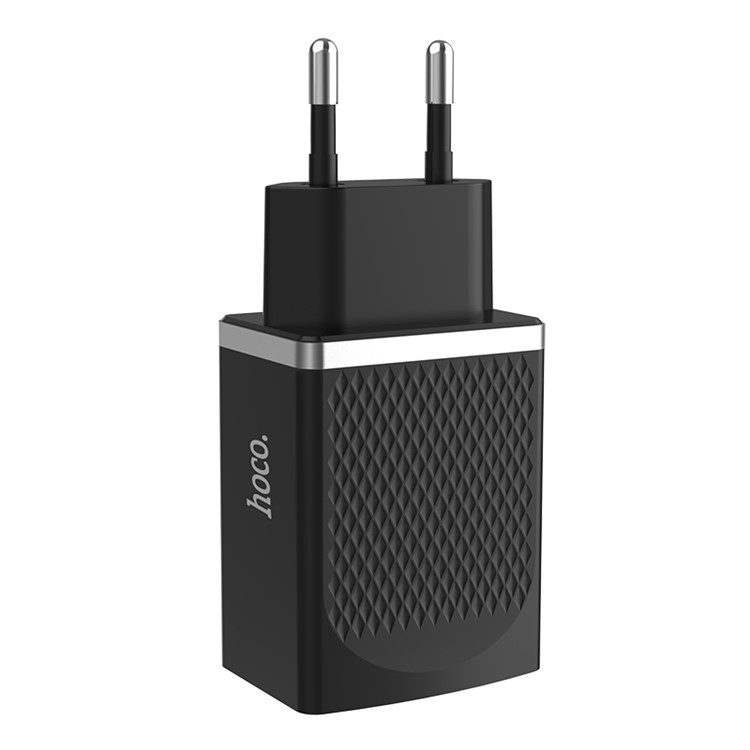 HOCO C43A Vast Power  Dual USB Wall Charger Adapter for iPhone iPad Samsung Sony - EU Plug / Black-2