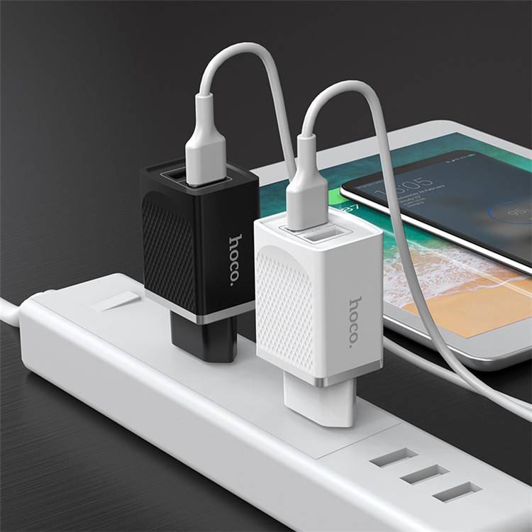 HOCO C43A Vast Power Dual USB Wall Charger Adapter for iPhone iPad Samsung Sony - EU Plug / Black-4