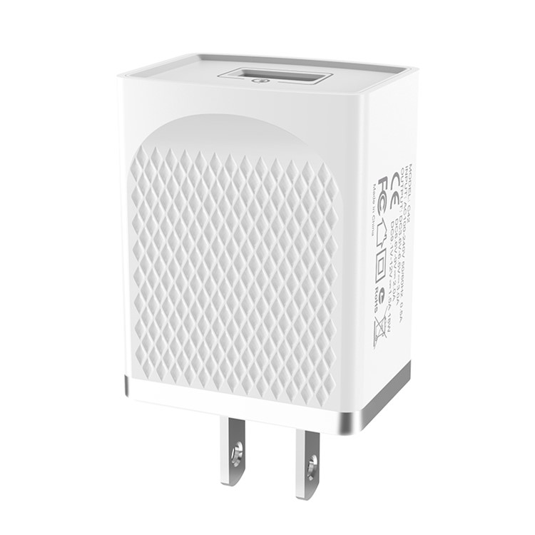 HOCO C42 Vast Power QC3.0 Single Port Wall Charger for Xiaomi iPhone Samsung, etc - White / US Plug-2