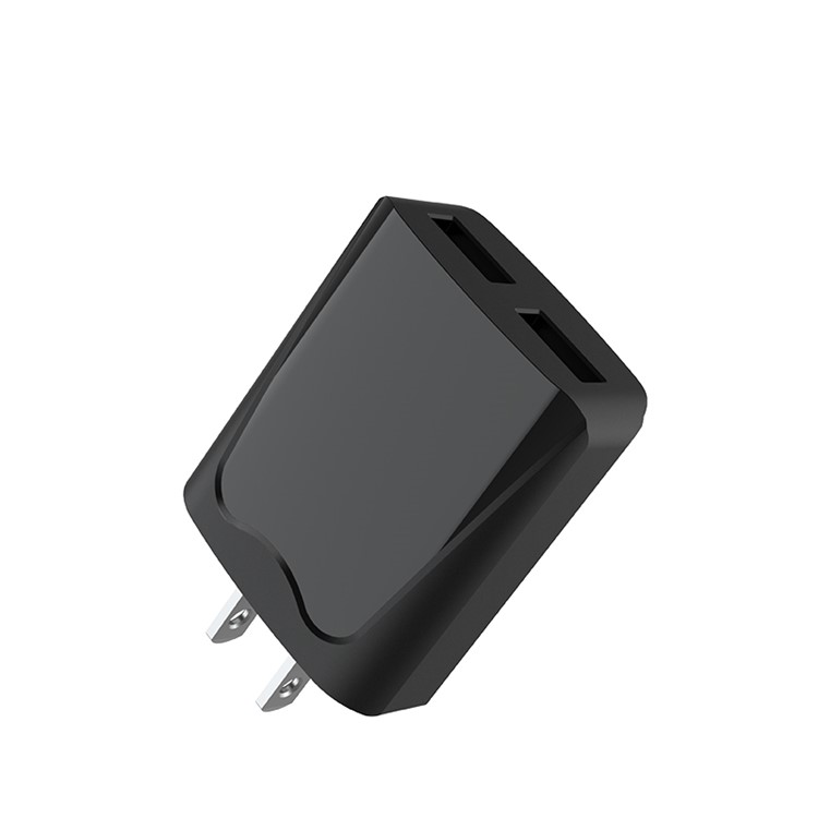 HOCO C54 Authority Power 5V/2.1A Dual USB Port Charger for iPhone Samsung Huawei Etc - Black / US Plug-2
