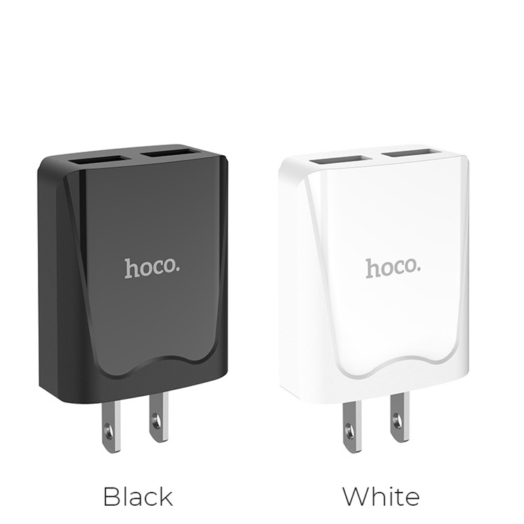 HOCO C54 Authority Power 5V/2.1A Dual USB Port Charger for iPhone Samsung Huawei Etc - Black / US Plug-6