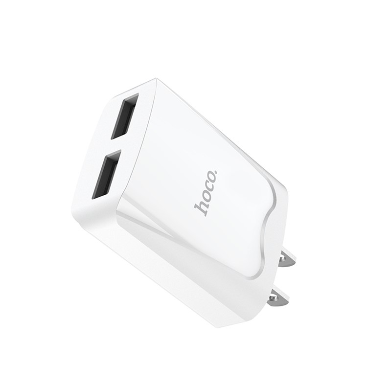 HOCO C54 Autorität Power 5 V / 2.1A Dual USB Port Ladegerät Für Iphone Samsung Huawei Etc. - Weiß / US-Stecker-2